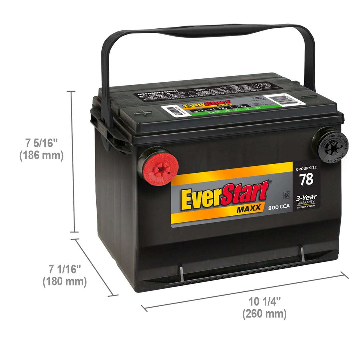 Lead Acid Automotive Battery Group Size 78 12 Volt 800 CCA C841