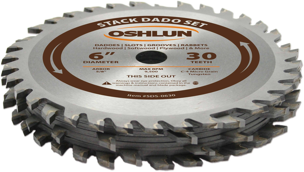 6-Inch 30 Tooth Stack Dado Set with 5/8-Inch Arbor T913
