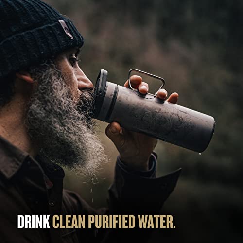 16.9 oz Titanium Water Purifier Filter Bottle W13364