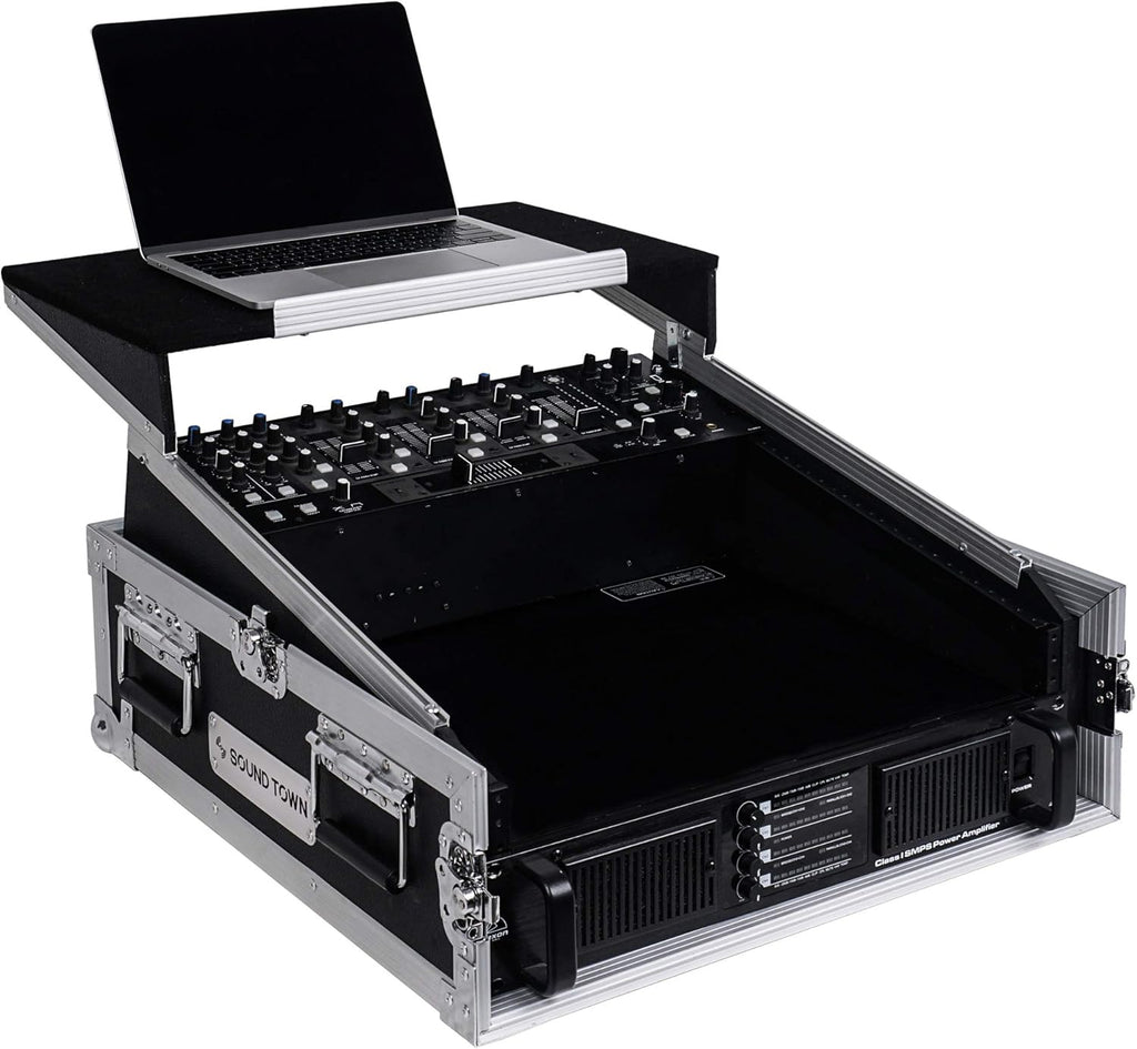 4U PA DJ Pro Audio Rack Case with 13U Slant Mixer Top C572796