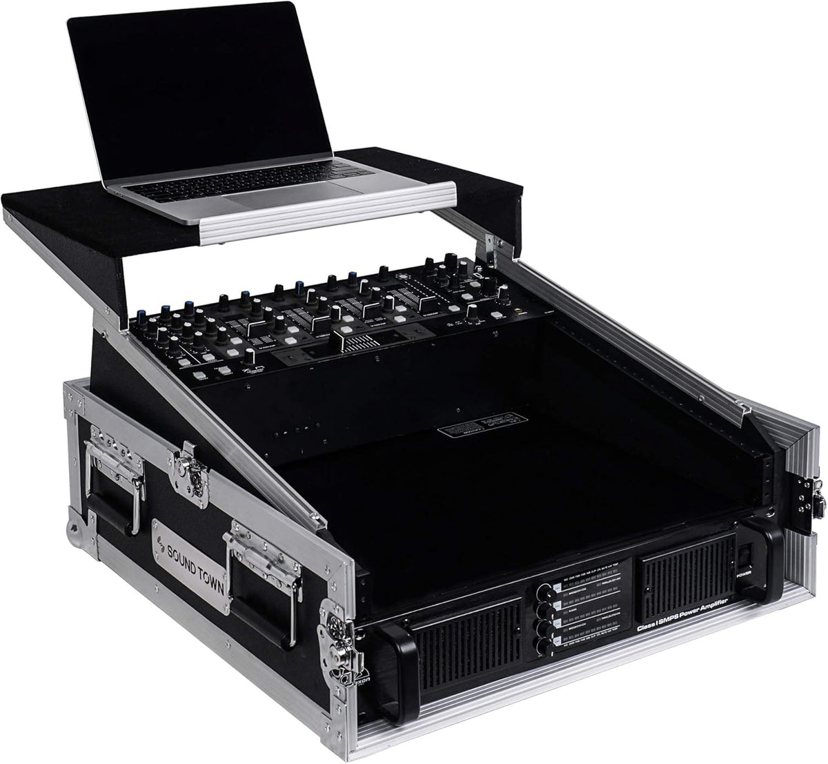 4U PA DJ Pro Audio Rack Case with 13U Slant Mixer Top C572796