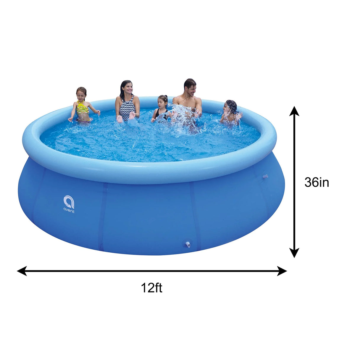 12 ft x 36 in Blue Inflatable Above Ground Round Pool D85171