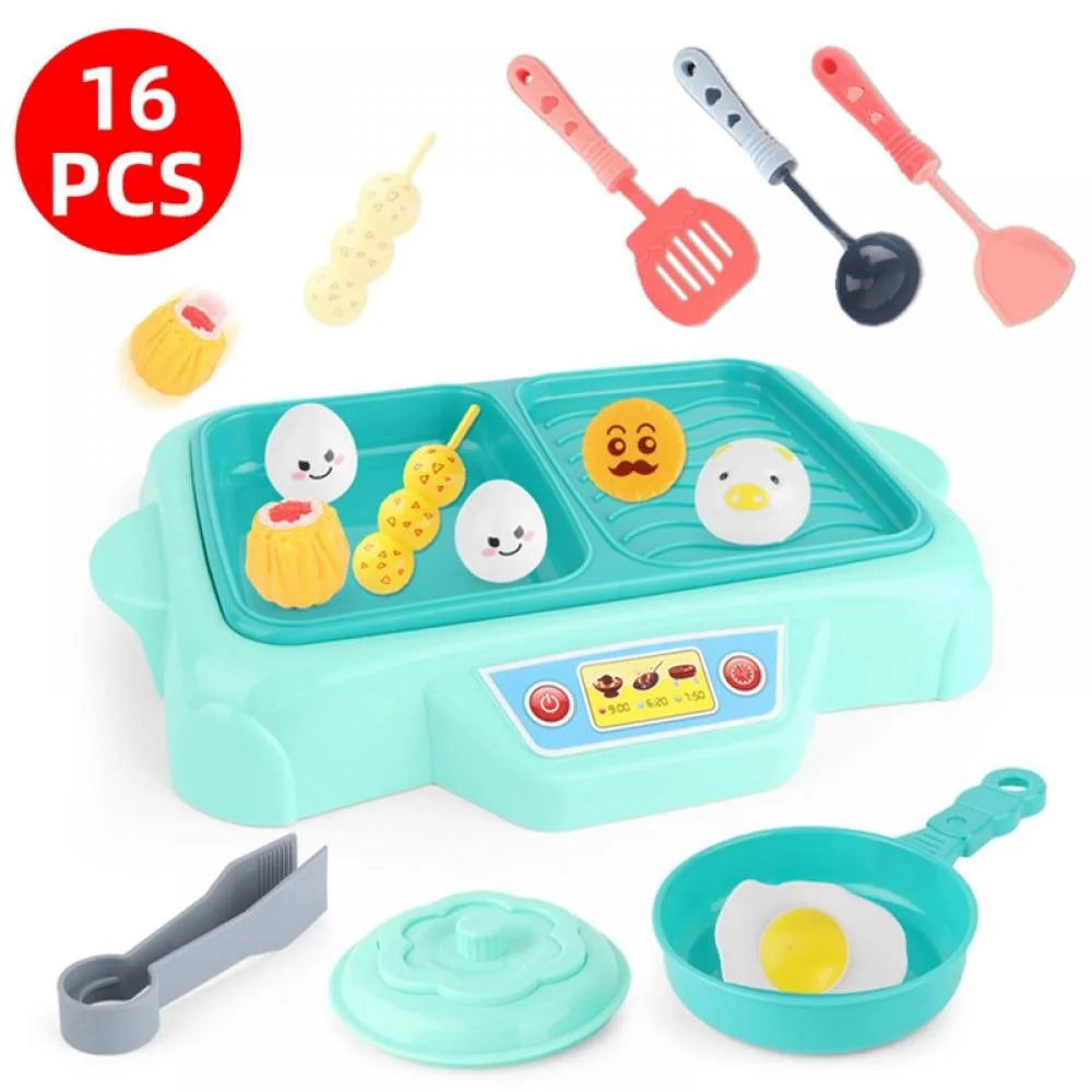 Pretend Play Kitchen Toy with Cookware Pot and Cooking Utensils V561