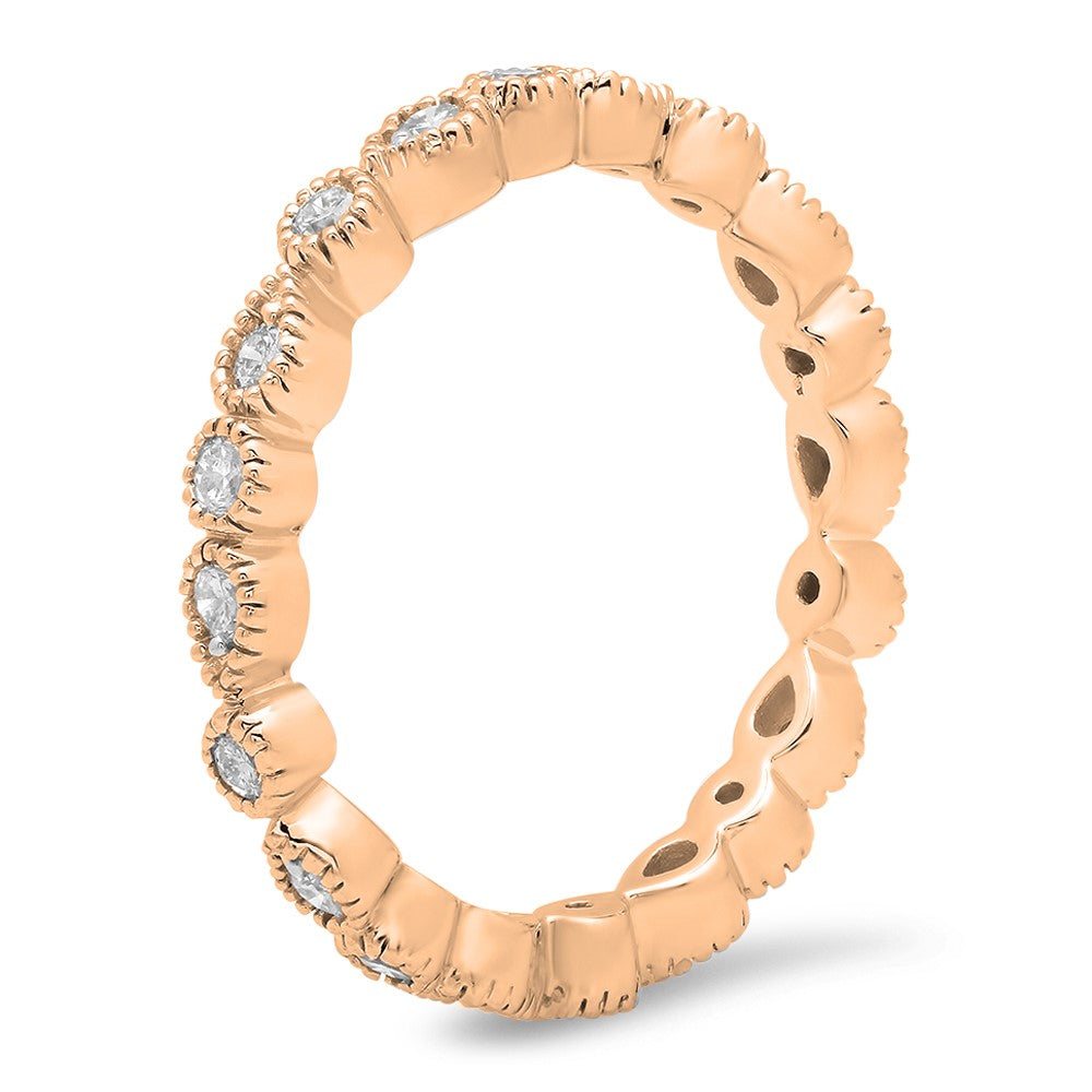 14K Rose Gold Diamond Eternity Band Ring D1879