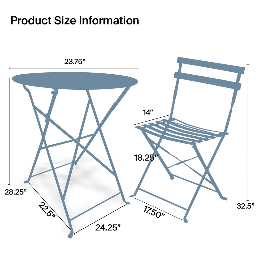 3 Piece Porch Furniture Set with Tea Table Blue V7917