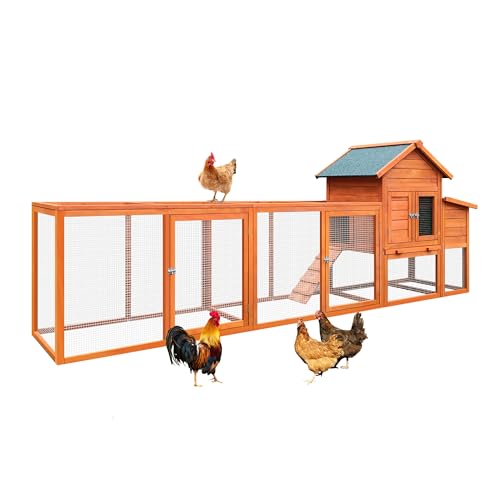 Large Wooden Chicken Coop with Run and Nesting Box G6429