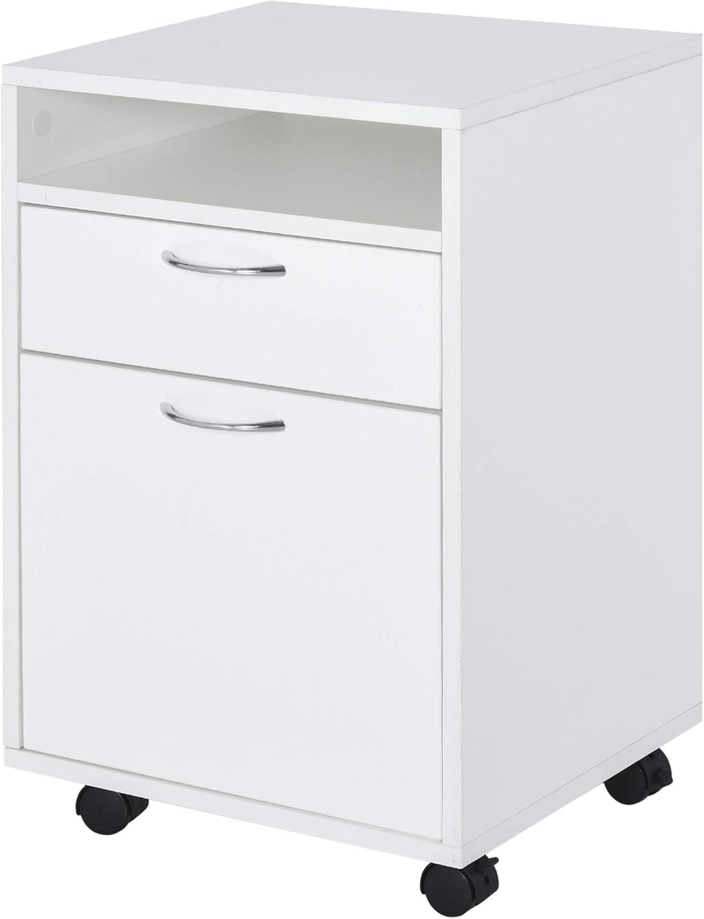 Brown Mobile File Cabinet with Lockable Drawer, Pack of 2 L242768