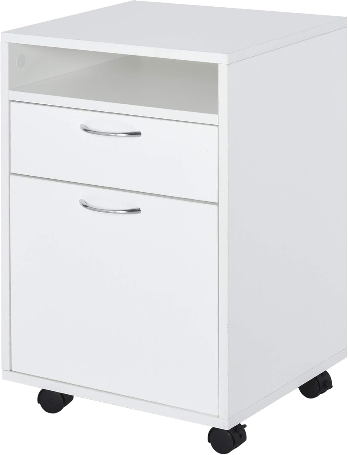 Brown Mobile File Cabinet with Lockable Drawer, Pack of 2 L242768