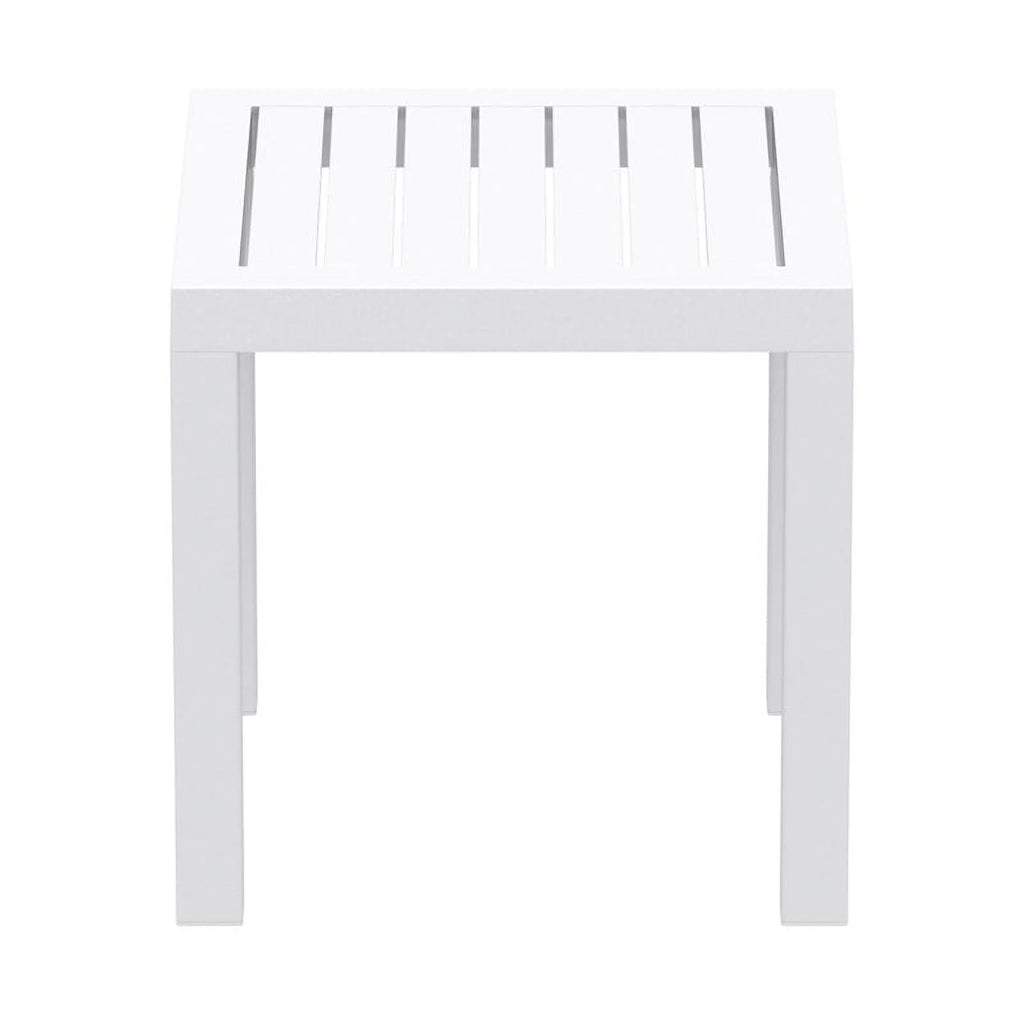 2 Piece White Resin Patio Side Table Set Z16217