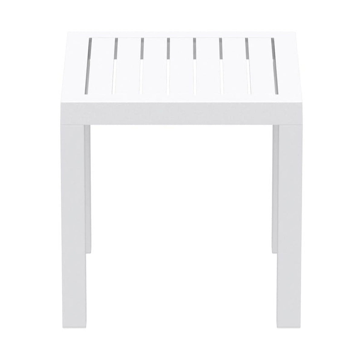 2 Piece White Resin Patio Side Table Set Z16217