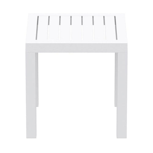 2 Piece White Resin Patio Side Table Set Z16217
