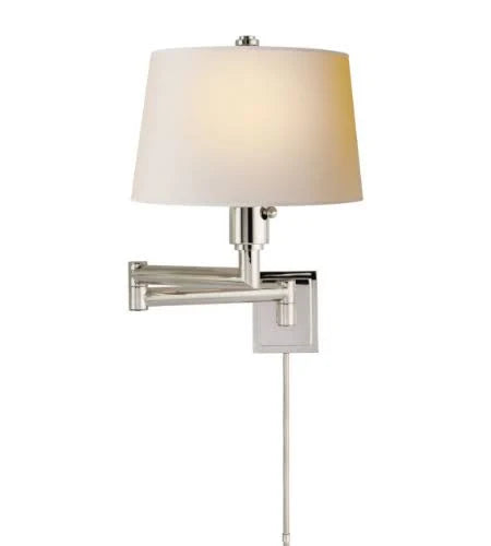 Polished Nickel Swing Arm Lamp with Paper Shade X440