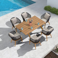7 Pieces Wicker Rectangular Dining Set N70677