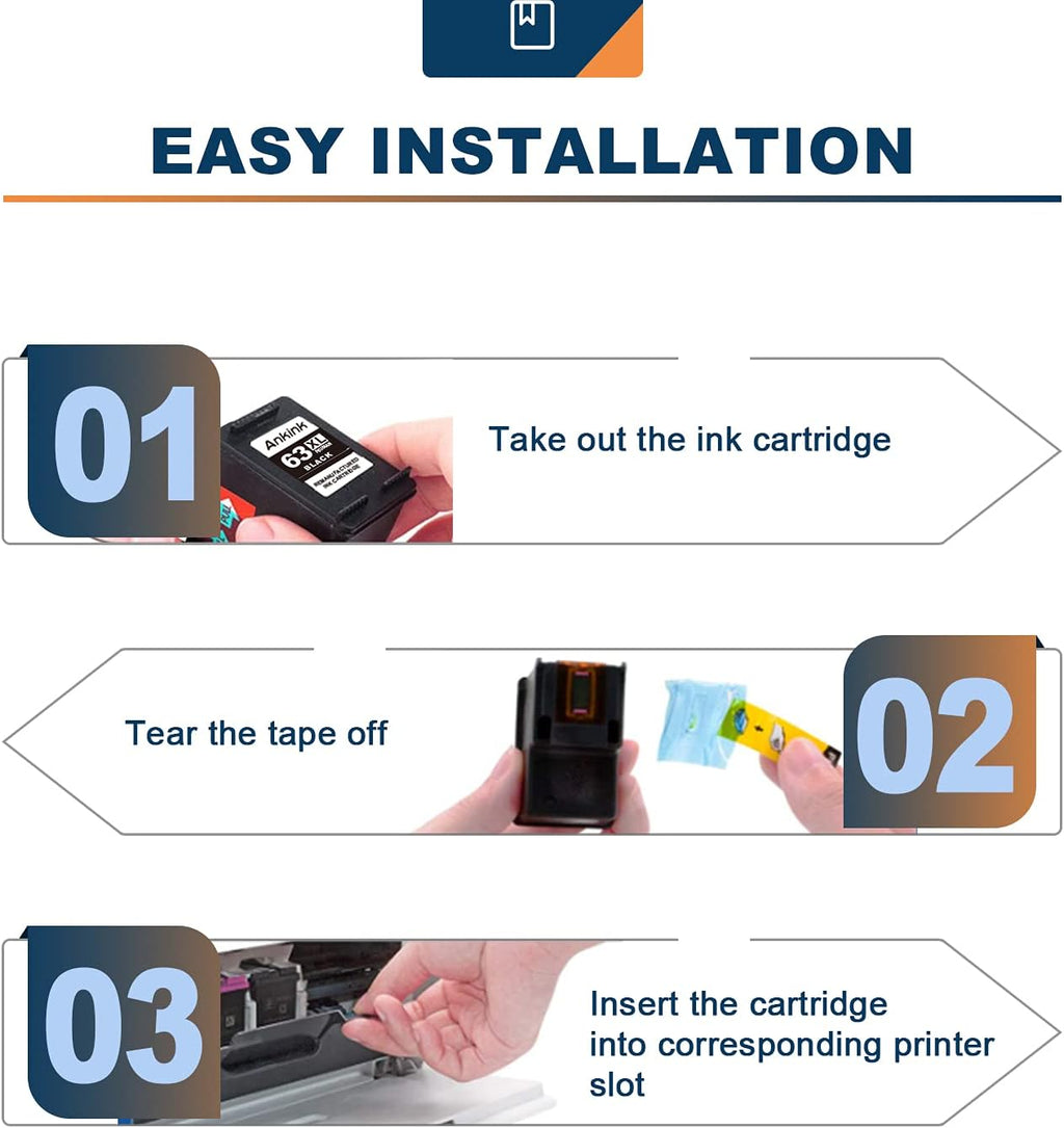 HP 63XL Black and Color Ink Cartridge Pack of 2 J52285