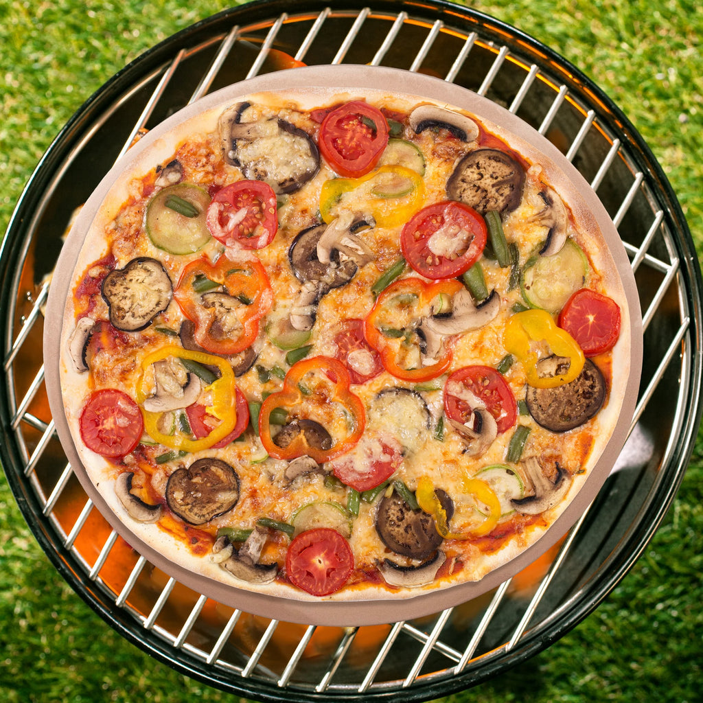 15-inch Pizza Stone with Pizza Cutter and Serving Rack C616664