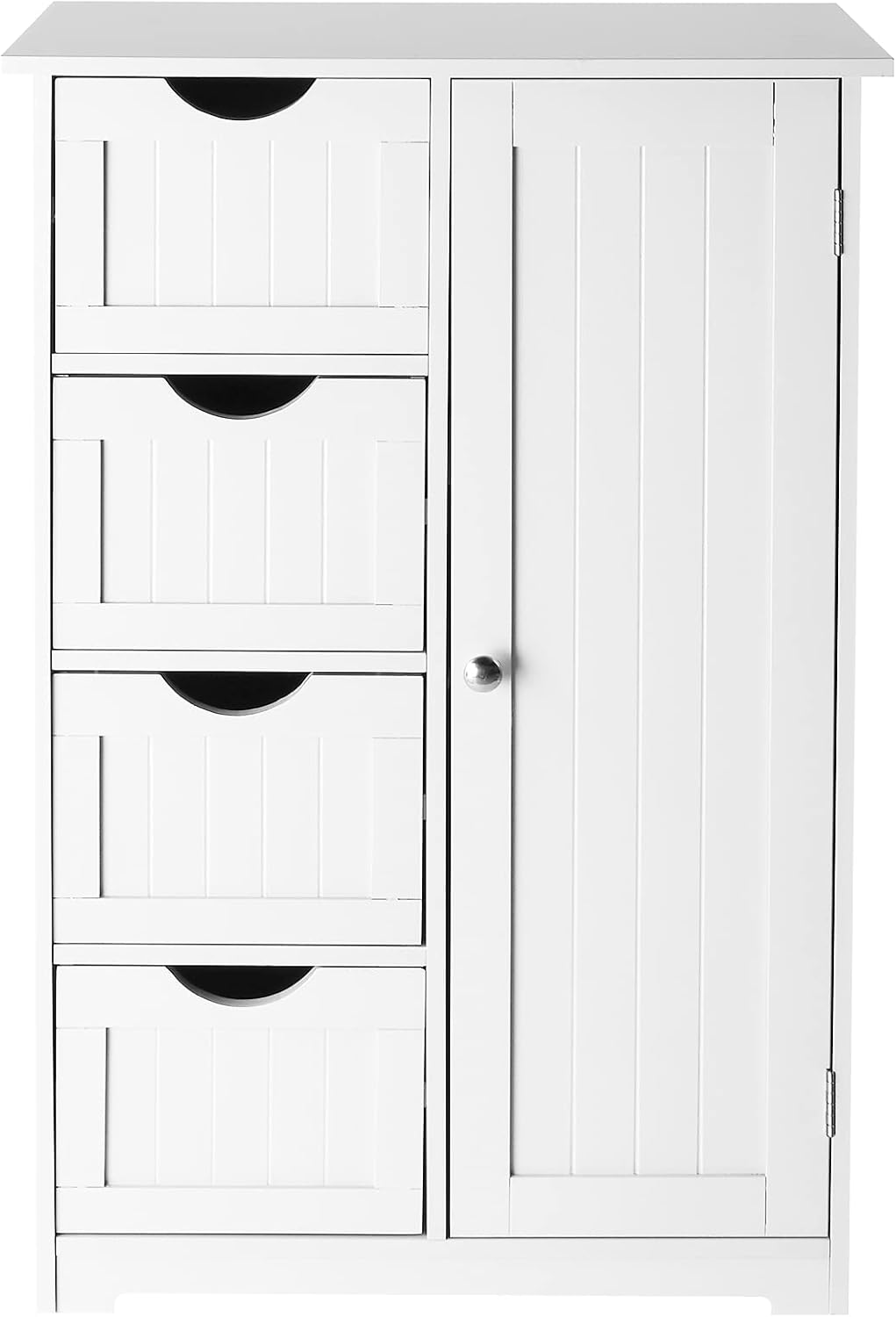 Free Standing Wooden Bathroom Cabinet with 4 Drawers 1 Cupboard O656292
