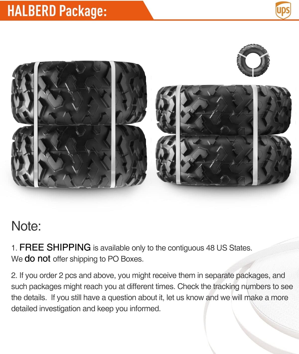 Set of 4 ATV UTV Tires 25x8-12 25x10-12 17MM Tread Depth O5017