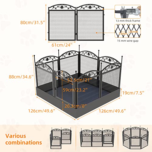 Dog Whelping Box Fence with Waterproof Whelping Pad Y7432