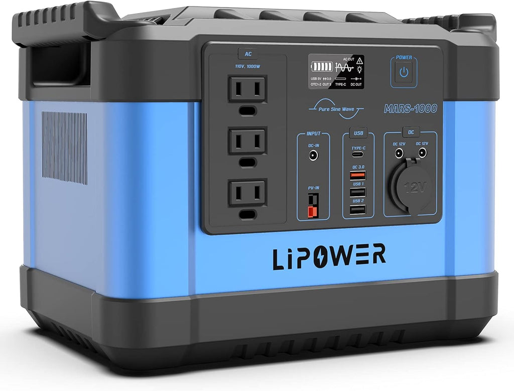 Portable Power Station 1000W 1100Wh with 3 AC Outlet Solar Generator E87180