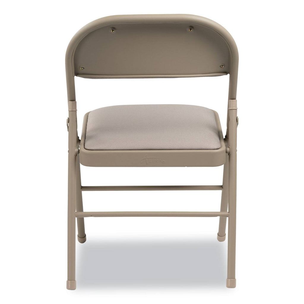 Steel Folding Chair with Fabric Back and Seat, Tan, 4/Carton C26008