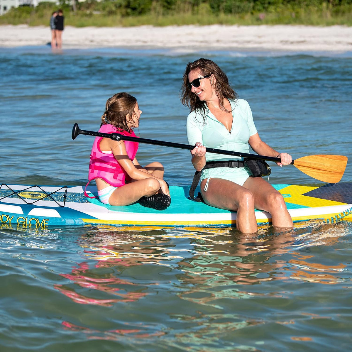 White/Blue Inflatable Stand Up Paddle Board Package E908215