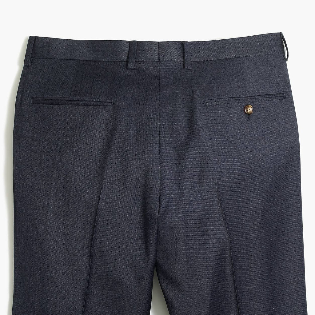 Navy Blue Slim Worsted Wool Suit Pant V34960
