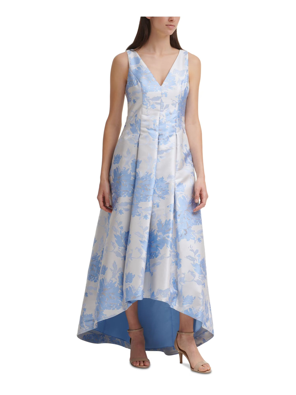 Ivory Sleeveless V Neck Full-Length Formal Dress A401560