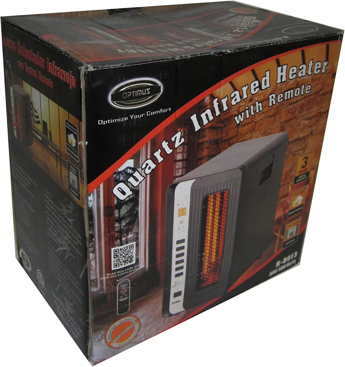 Electric Infrared Quartz Space Heater with Remote W62266