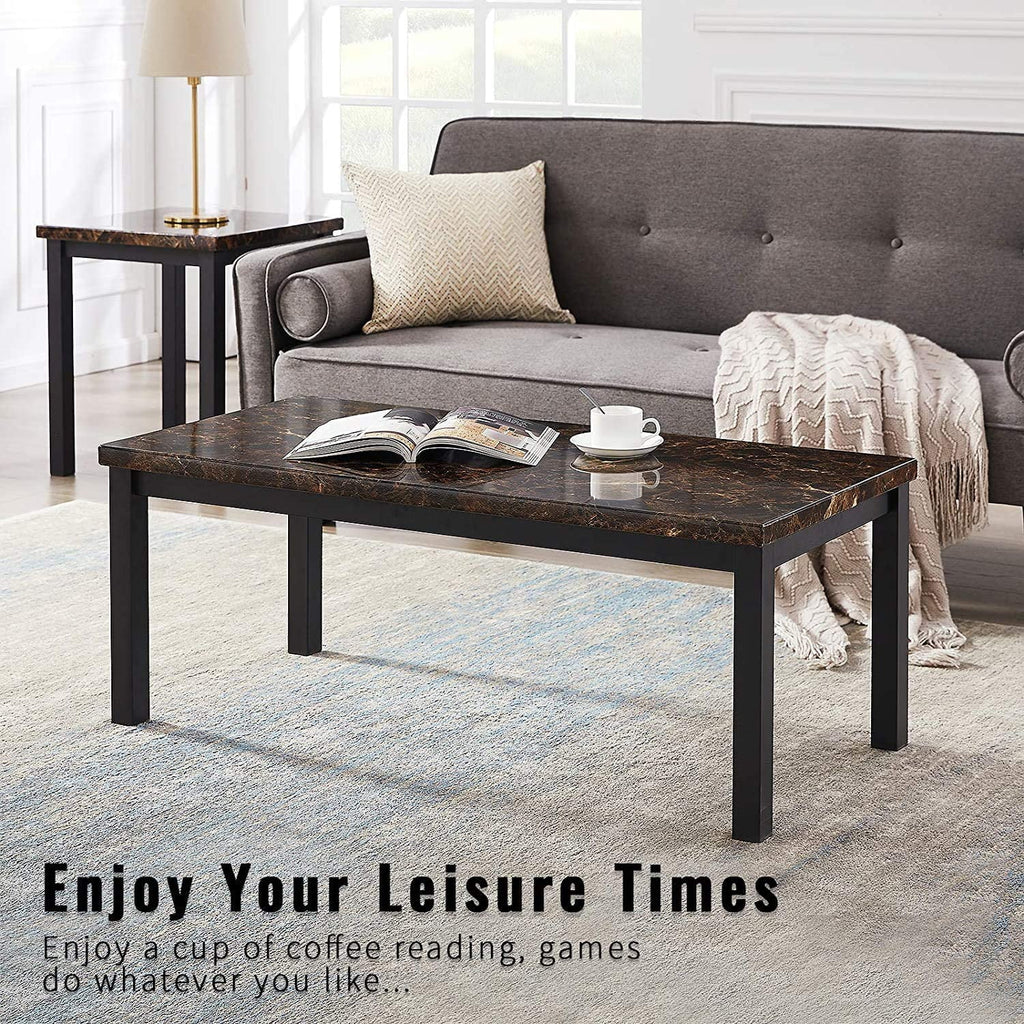 3 Piece Faux Marble Coffee Table Set F266