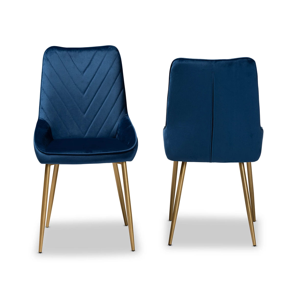 Navy Blue/Gold Dining Chair Set of 2 U9795