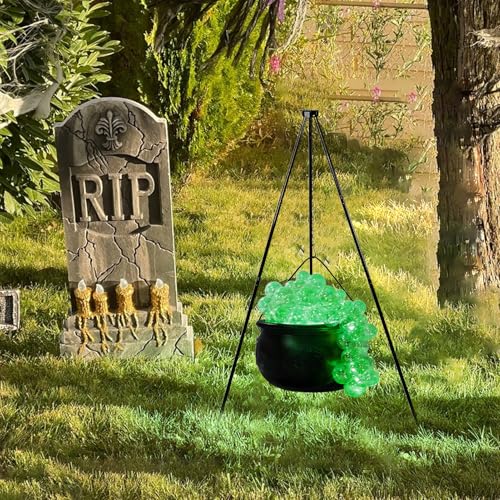 Black Plastic DIY Bubbling Cauldron Set with Stand W3434