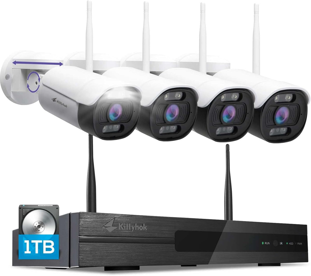 2K PTZ Wireless Security Camera System with 1TB HDD V1914