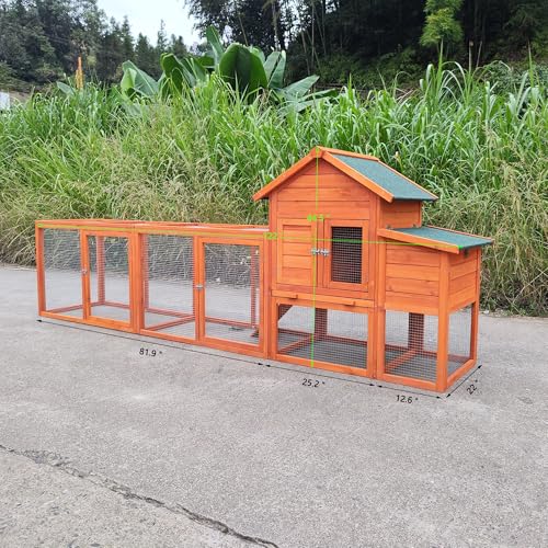 Large Wooden Chicken Coop with Run and Nesting Box G6429