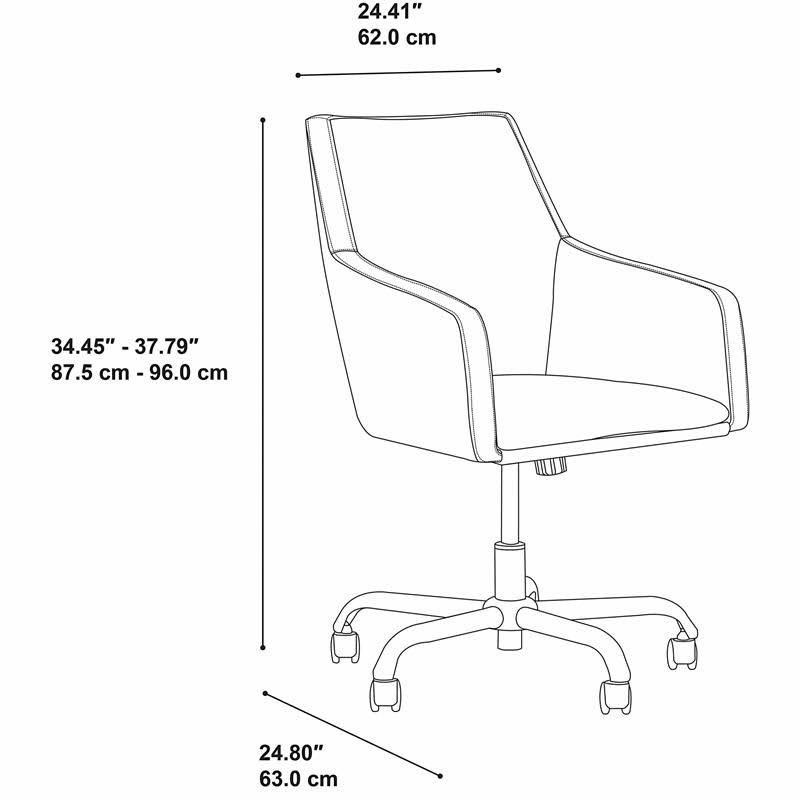 Washed Gray Leather Mid Back Box Chair R3342