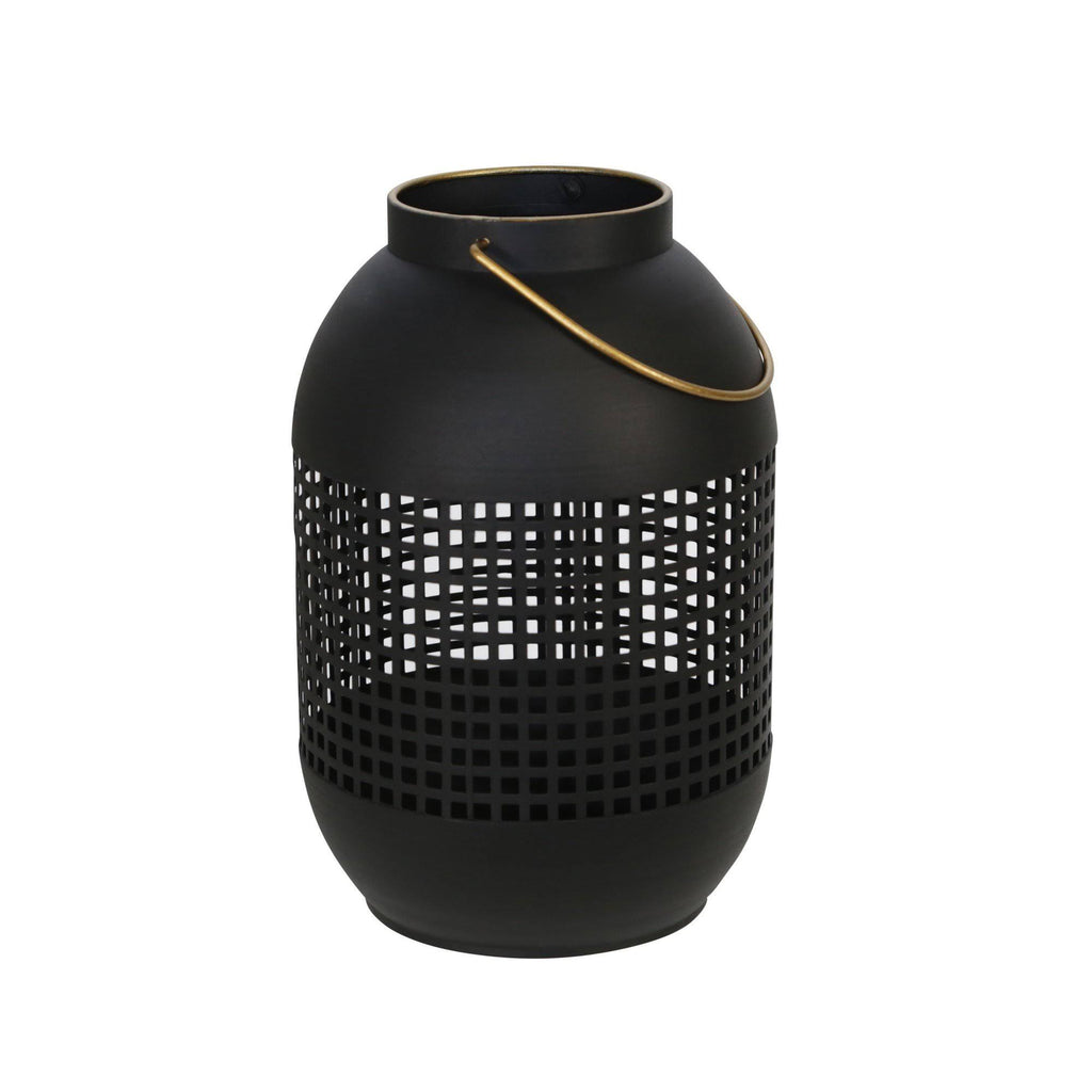 13 Inches Caged Metal Frame Lantern with Handle Y471841