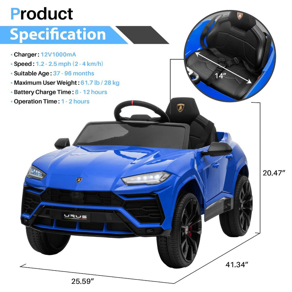 12V 7Ah Licensed Lamborghini Urus Kids Ride on Car Electric Vehicle with Remote Control K935