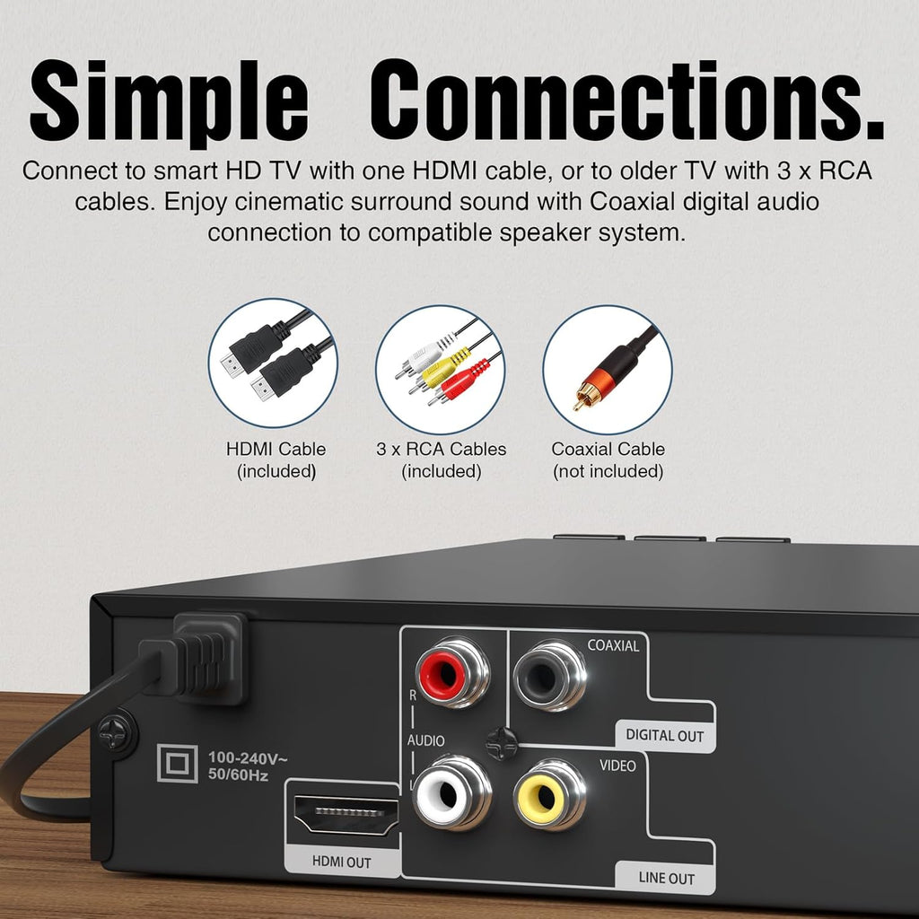 Region-Free DVD Player with HDMI, USB Port, Metal Casing, Remote N9248