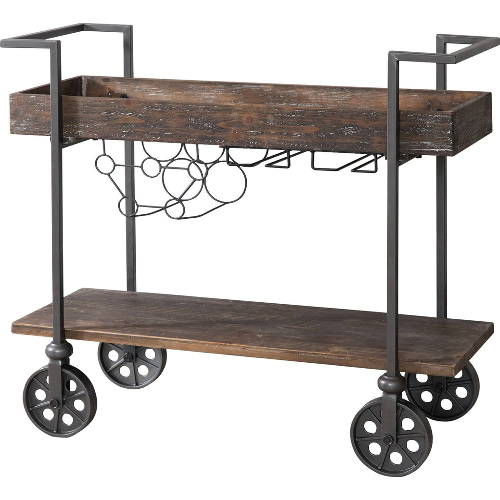 Black Industrial Farmhouse Bar Cart W376
