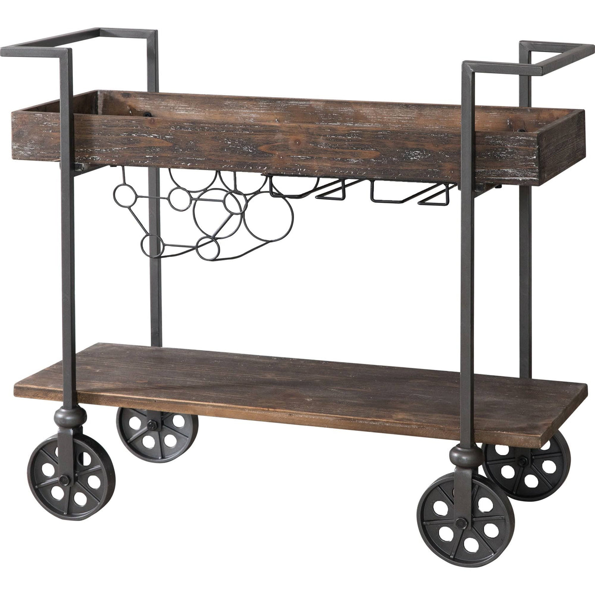 Black Industrial Farmhouse Bar Cart W376