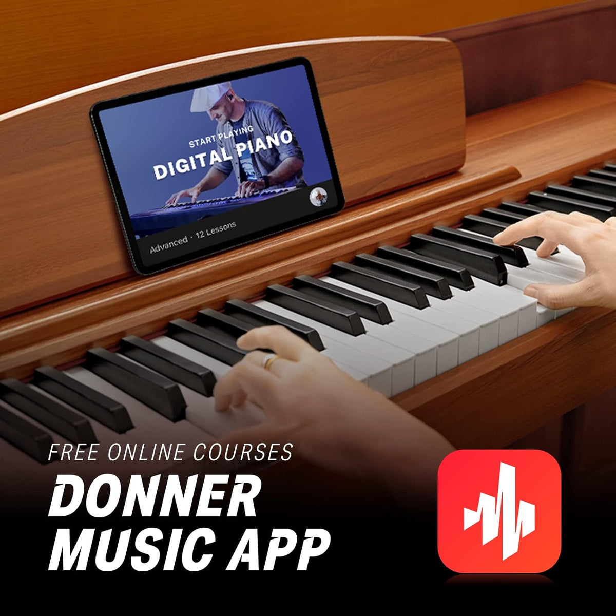 88 Key Weighted Digital Piano with Stand, Triple Pedal and MIDI V23793