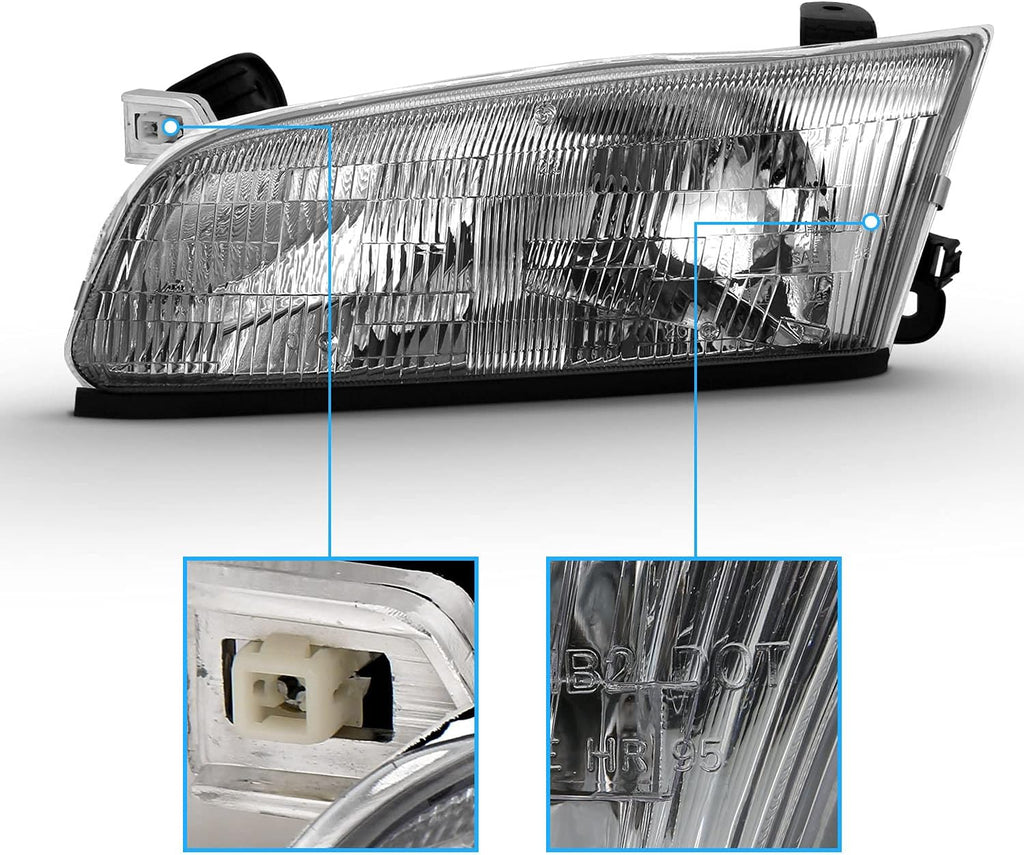 Chrome Replacement Headlights for Toyota Camry Pair W722423