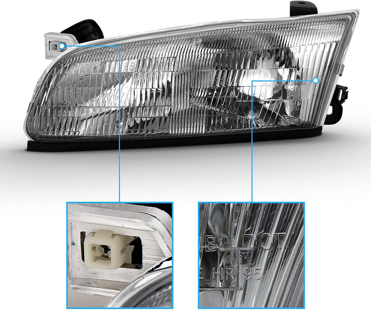 Chrome Replacement Headlights for Toyota Camry Pair W722423