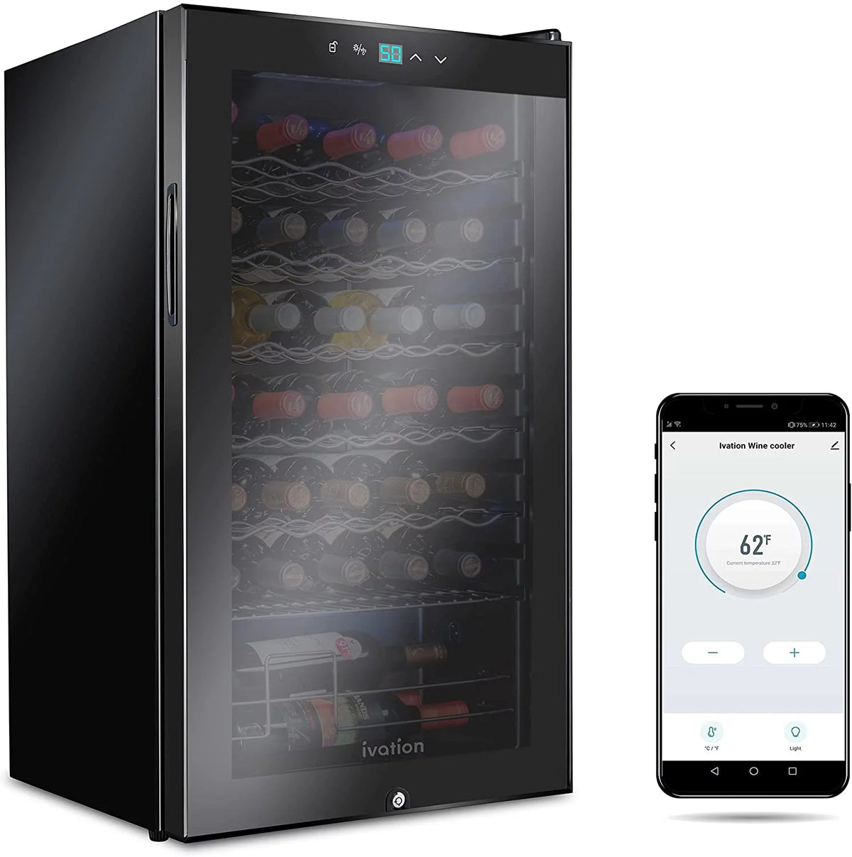 18 Bottle Compressor Cooler Refrigerator Black V146