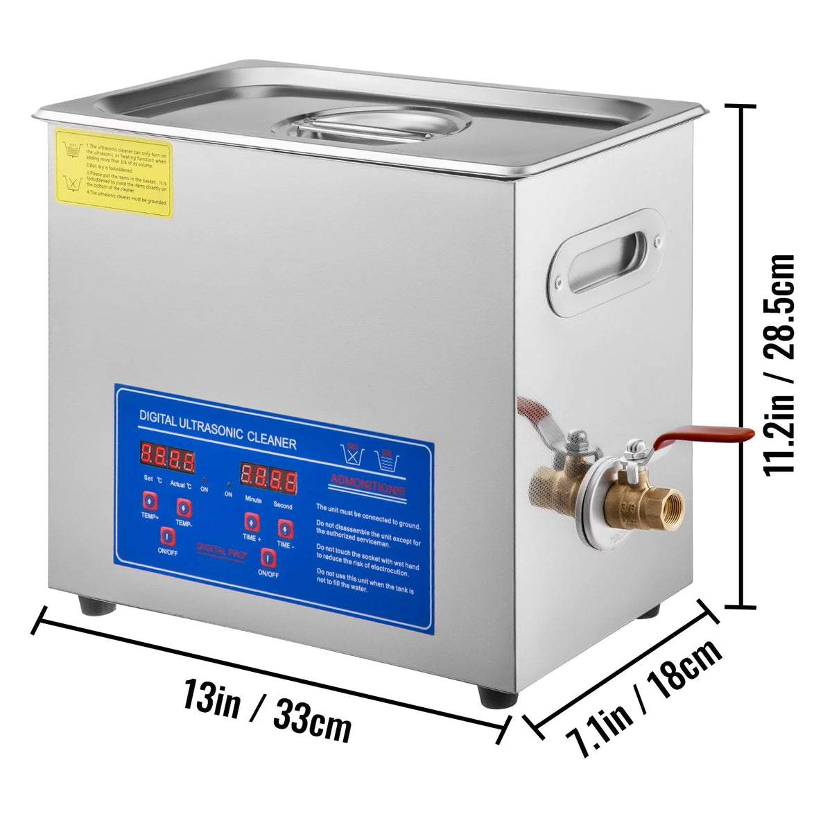 Ultrasonic Cleaner 6L Stainless Steel 200w U7648