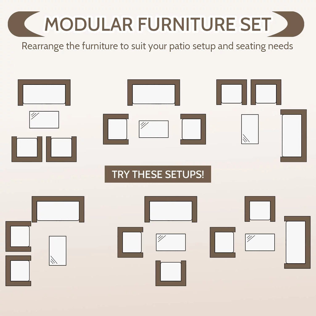 4 Piece Outdoor Rattan Wicker Sofa Set H815176