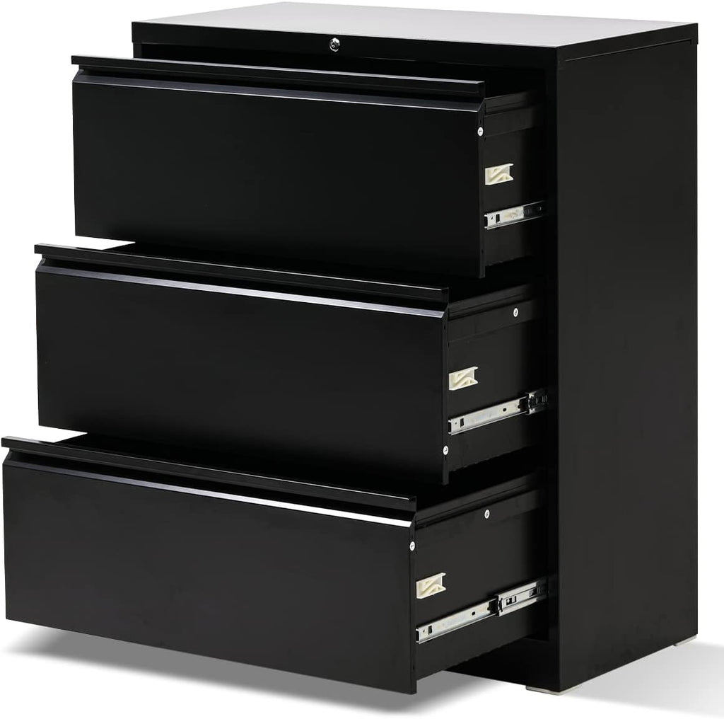 White 2 Drawer Lateral File Cabinet with Lock Z6204