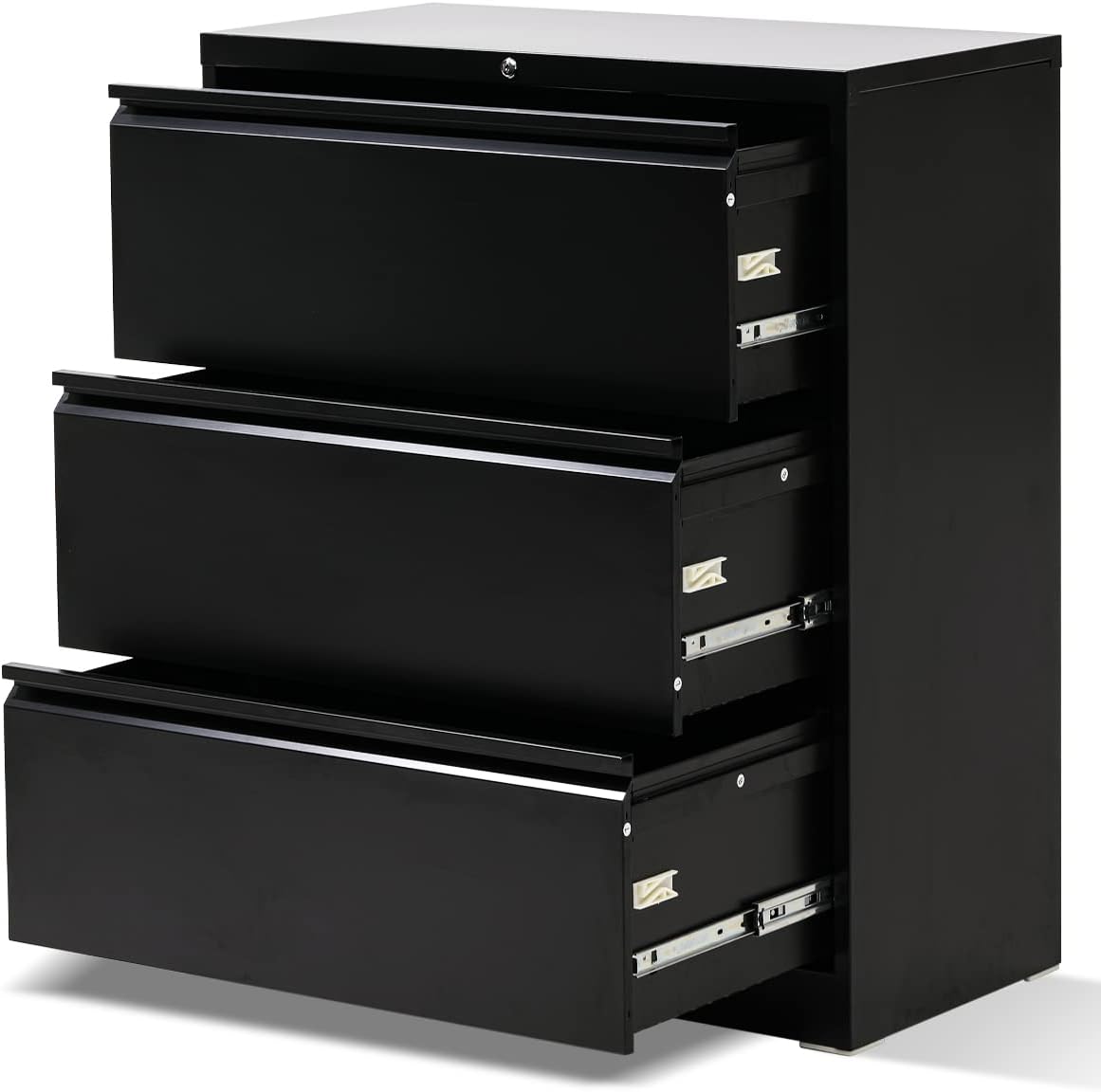 White 2 Drawer Lateral File Cabinet with Lock Z6204