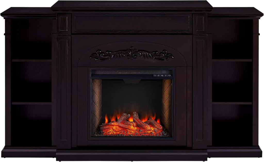Espresso Electric Fireplace Bookcase M104