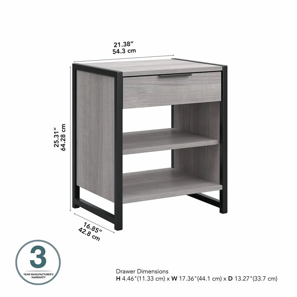 Small End Table with Drawer in Platinum Gray O74531