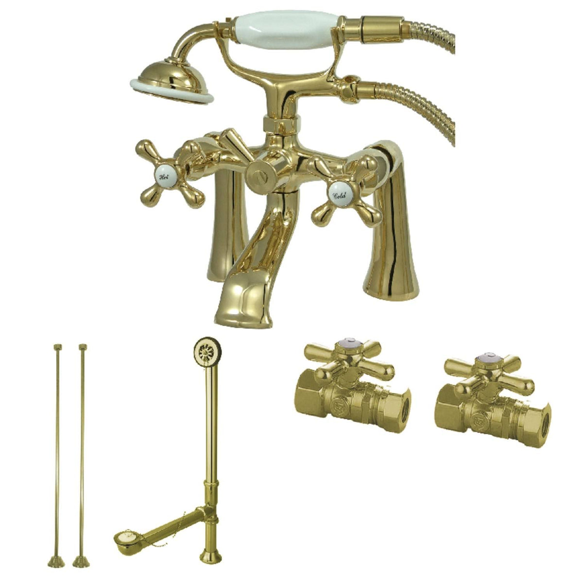 Polished Brass Clawfoot Tub Faucet Package D97567